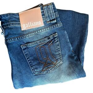 Galliano Y2K Vintage Straight Leg Jeans Women’s Size 29 Medium Wash
